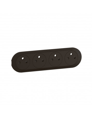 Enjoliveur prise précâblée 4x2P+T compacte Surface Céliane Noir LEGRAND CN0114