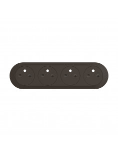 Enjoliveur prise précâblée 4x2P+T compacte Surface Céliane Noir LEGRAND CN0114 2