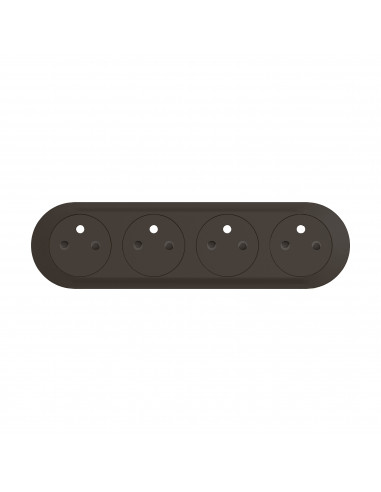 Enjoliveur prise précâblée 4x2P+T compacte Surface Céliane Noir LEGRAND CN0114
