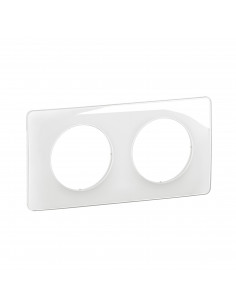 Plaque Céliane 2 postes Blanc Emaillé emballage GD LEGRAND CP0022