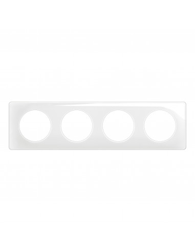Plaque Céliane 4 postes Blanc Emaillé emballage GD LEGRAND CP0024