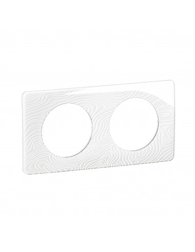 Plaque Céliane 2 postes Blanc Relief emballage GD LEGRAND CP0622