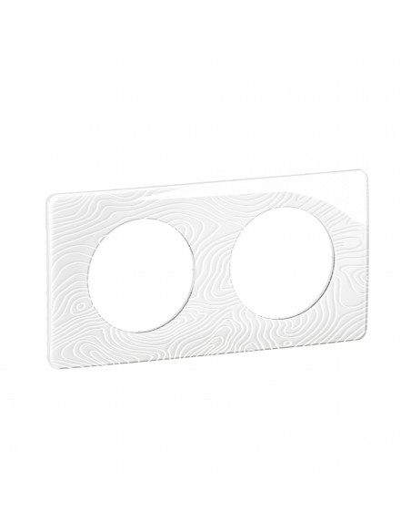 Plaque Céliane 2 postes Blanc Relief emballage GD LEGRAND CP0622