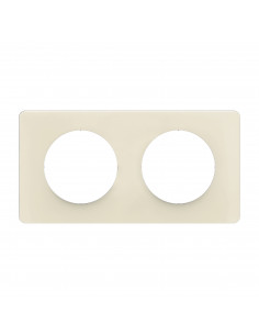 Plaque Céliane 2 postes Blanc Amande emballage GD LEGRAND CP1122 2