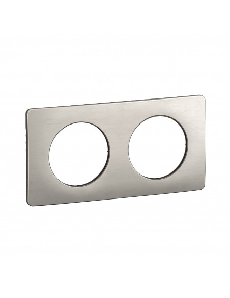 Plaque Céliane 2 postes Alu Satiné emballage GD LEGRAND CP1722