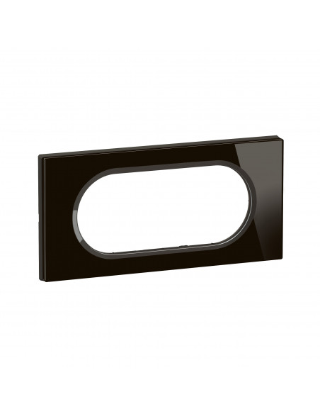 Plaque de finition Céliane 4 à 5 modules Verre Onyx Noir LEGRAND CP1908