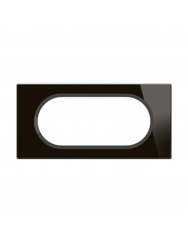 Plaque de finition Céliane 4 à 5 modules Verre Onyx Noir LEGRAND CP1908
