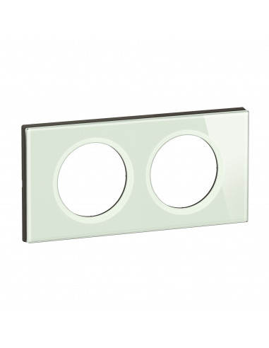 Plaque de finition Céliane 2 postes Verre Opale Blanc LEGRAND CP2002