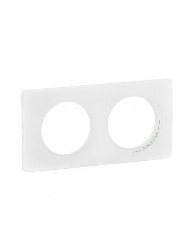 Plaque de finition Céliane 2 postes Blanc antimicrobien LEGRAND CP2602