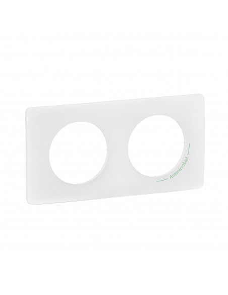 Plaque de finition Céliane 2 postes Blanc antimicrobien LEGRAND CP2602