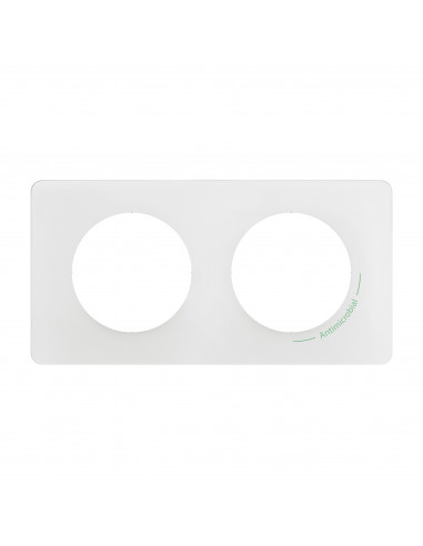 Plaque de finition Céliane 2 postes Blanc antimicrobien LEGRAND CP2602