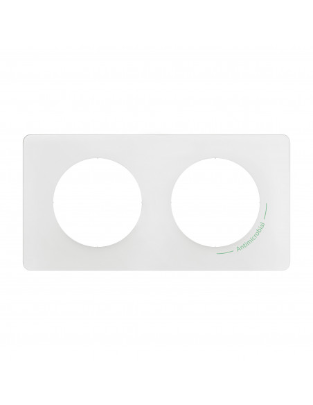 Plaque de finition Céliane 2 postes Blanc antimicrobien LEGRAND CP2602