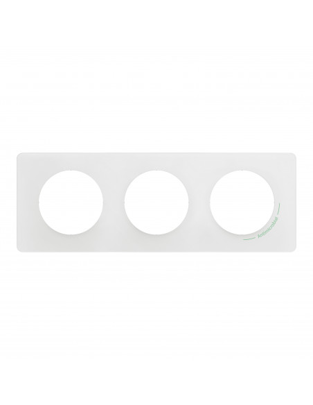 Plaque de finition Céliane 3 postes Blanc antimicrobien LEGRAND CP2603