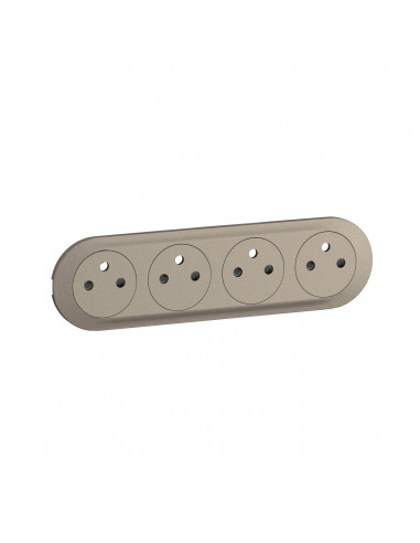 Enjoliveur prise précâblée 4x2P+T compacte Surface Céliane Titanium LEGRAND CT0114