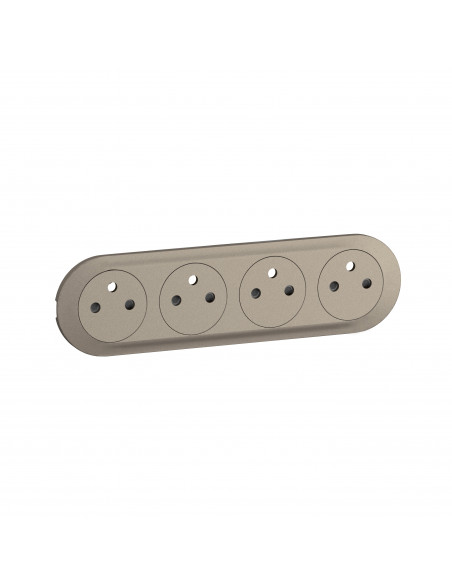 Enjoliveur prise précâblée 4x2P+T compacte Surface Céliane Titanium LEGRAND CT0114