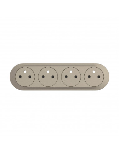 Enjoliveur prise précâblée 4x2P+T compacte Surface Céliane Titanium LEGRAND CT0114