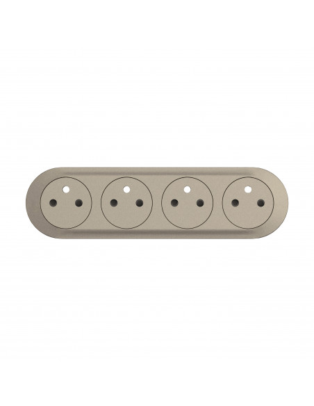 Enjoliveur prise précâblée 4x2P+T compacte Surface Céliane Titanium LEGRAND CT0114