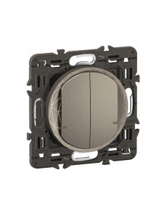 Interrupteur filaire double Céliane with Netatmo avec Neutre Titanium LEGRAND CT0416