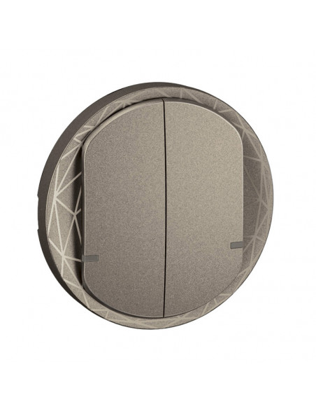 Enjoliveur interrupteur double Céliane with Netatmo Titanium LEGRAND CT1415