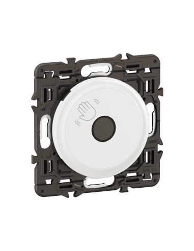 Commande sans contact 200W LED Céliane enjoliveur Blanc Antimicrobien et support LEGRAND CX0003