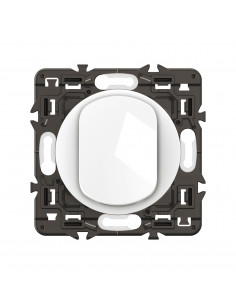 Interrupteur lumineux Céliane 10AX enjoliveur Blanc, support et voyant LEGRAND CX1001 2