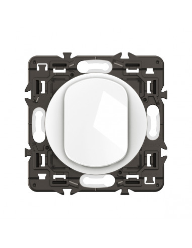 Interrupteur lumineux Céliane 10AX enjoliveur Blanc, support et voyant LEGRAND CX1001