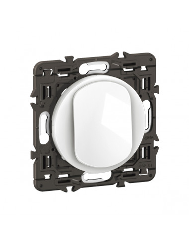 Poussoir lumineux Céliane enjoliveur Blanc, support et voyant LEGRAND CX1031