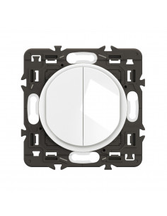 Double poussoir inverseur Céliane 6A enjoliveur Blanc et support LEGRAND CX2031 2