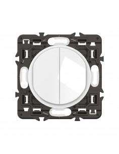 Double interrupteur lumineux Céliane 10AX enjoliveur Blanc, support et voyant LEGRAND CX3001 2