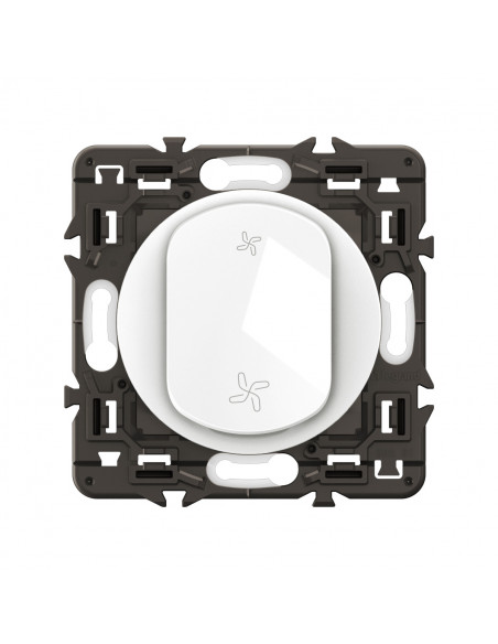 Poussoir VMC Céliane enjoliveur Blanc et support LEGRAND CX6031