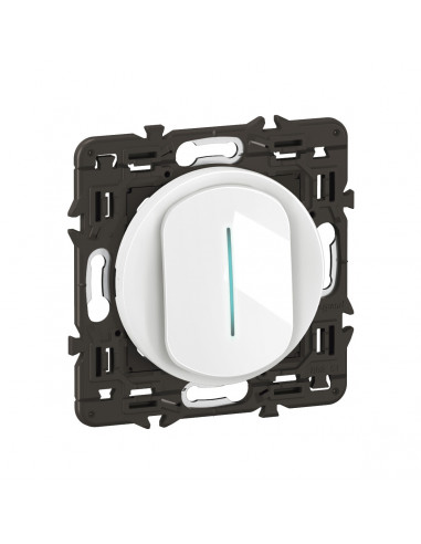 Interrupteur témoin Céliane 10AX enjoliveur Blanc, support et voyant LEGRAND CX7001
