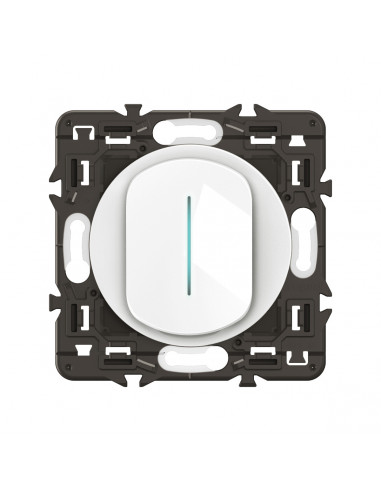 Interrupteur témoin Céliane 10AX enjoliveur Blanc, support et voyant LEGRAND CX7001