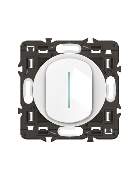 Interrupteur témoin Céliane 10AX enjoliveur Blanc, support et voyant LEGRAND CX7001