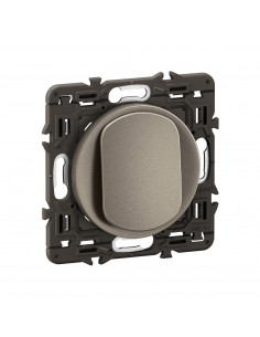 Interrupteur ou va-et-vient Céliane 10AX enjoliveur Titanium et support LEGRAND CY0001