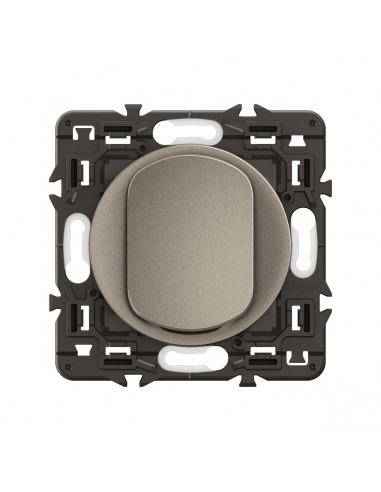 Interrupteur ou va-et-vient Céliane 10AX enjoliveur Titanium et support LEGRAND CY0001