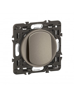 Interrupteur lumineux Céliane 10AX enjoliveur Titanium, support et voyant LEGRAND CY1001