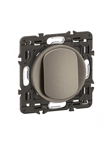Interrupteur lumineux Céliane 10AX enjoliveur Titanium, support et voyant LEGRAND CY1001