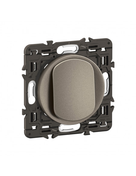 Interrupteur lumineux Céliane 10AX enjoliveur Titanium, support et voyant LEGRAND CY1001