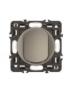 Interrupteur lumineux Céliane 10AX enjoliveur Titanium, support et voyant LEGRAND CY1001 2