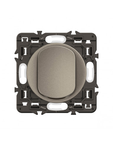 Interrupteur lumineux Céliane 10AX enjoliveur Titanium, support et voyant LEGRAND CY1001