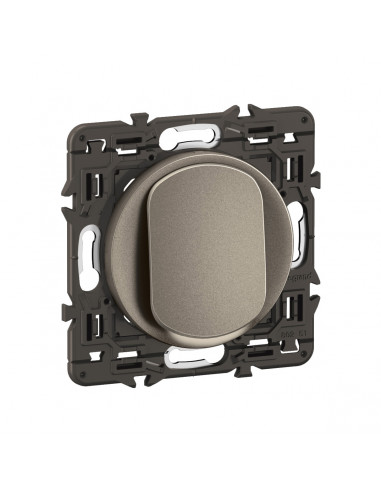 Interrupteur lumineux Céliane 10AX enjoliveur Titanium, support et voyant LEGRAND CY1001