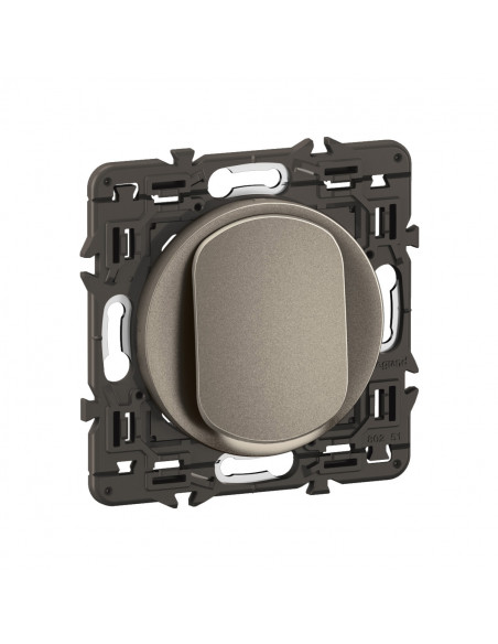 Interrupteur lumineux Céliane 10AX enjoliveur Titanium, support et voyant LEGRAND CY1001