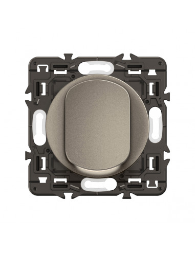 Interrupteur lumineux Céliane 10AX enjoliveur Titanium, support et voyant LEGRAND CY1001