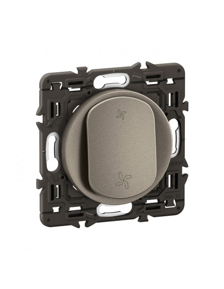 Poussoir VMC Céliane enjoliveur Titanium et support LEGRAND CY6031