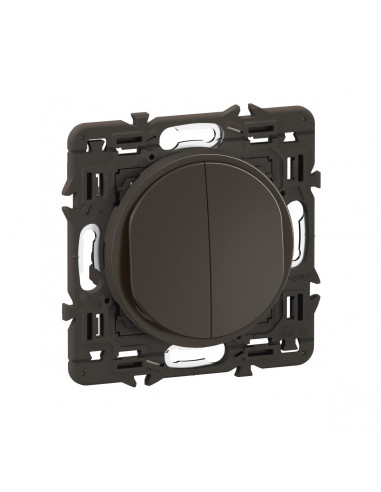 Interrupteur ou va-et-vient + poussoir Céliane enjoliveur Noir et support LEGRAND CZ0037