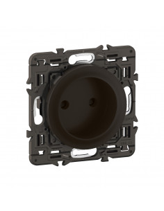 Prise 2P Céliane enjoliveur Noir et support LEGRAND CZ0110