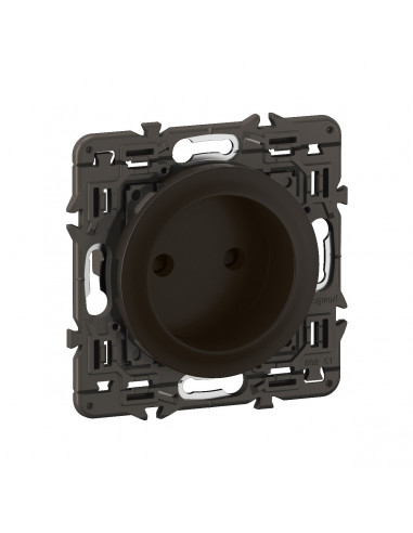 Prise 2P Céliane enjoliveur Noir et support LEGRAND CZ0110