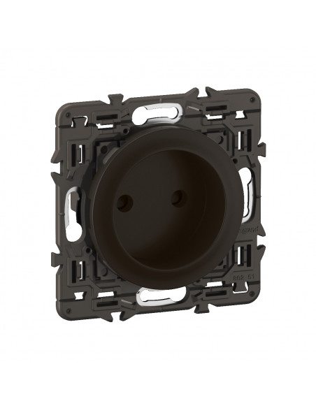 Prise 2P Céliane enjoliveur Noir et support LEGRAND CZ0110