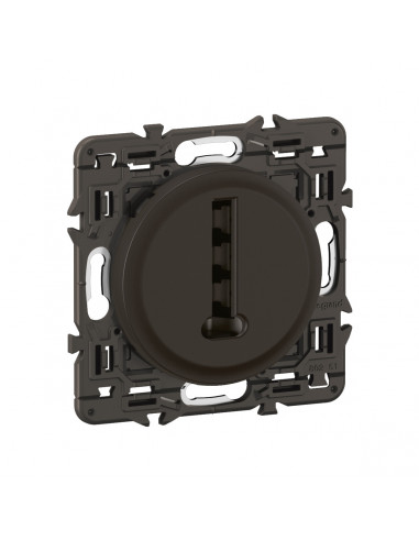 Prise téléphone Céliane 8 contacts enjoliveur Noir et support LEGRAND CZ0338