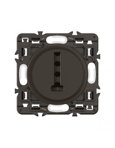 Prise téléphone Céliane 8 contacts enjoliveur Noir et support LEGRAND CZ0338